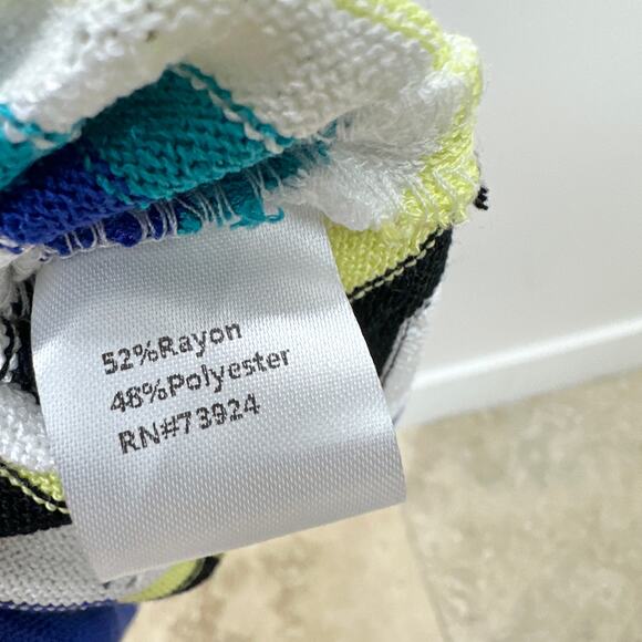 Ming Wang Modern Fit One Shoulder Column Maxi Dress Chevron Soft Knit Large NWT - Picture 10 of 16